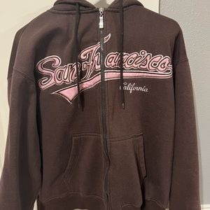 vintage San Francisco Brown and Pink zip up